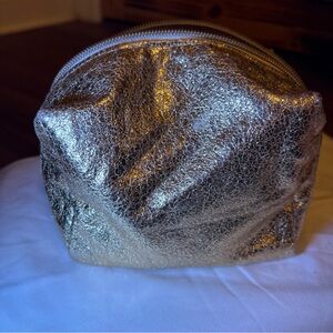 Source Unknown Gold Metallic Cosmetic Pouch